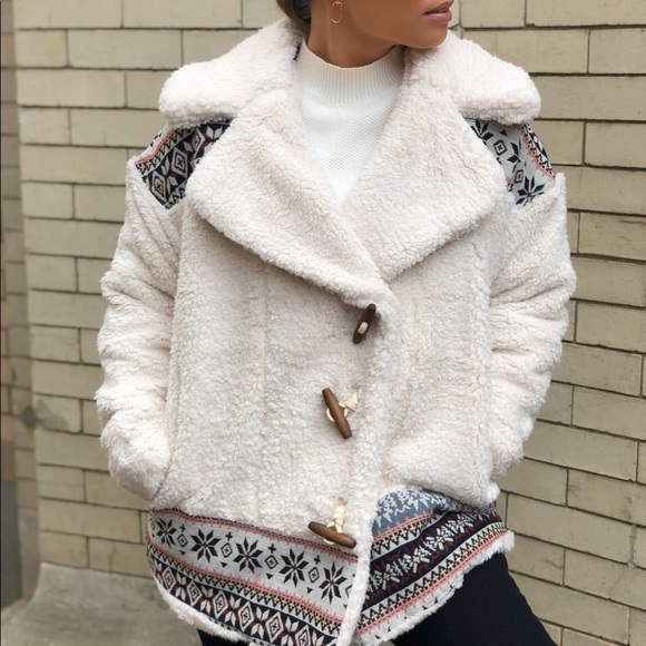Jackets & Blazers - Teddy Faux Fur Sherpa Coat - lollita White